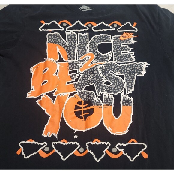 Nike Nice 2 Beast You Embroidered Swoosh Logo T-Shirt Size Large L EUC - Picture 7 of 8
